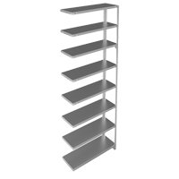 Shelving Unit, Galvanized Steel, Slotted Angle, 400 lbs. Capacity, 36" W x 96" H x 15" D Industrial Sales