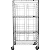 Enclosed Wire Shelf Cart, Chrome Plated, 36" x 69" x 24", 800 lbs. Capacity Industrial Sales
