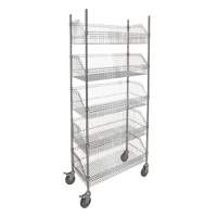 Wire Basket Shelving Cart, 5 Tiers, 48" W x 80" H x 24" D Industrial Sales