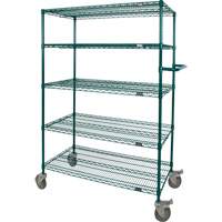 Wire Shelf Push Cart, Epoxy Finish, 36" x 69" x 24", 600 lbs. Capacity Industrial Sales