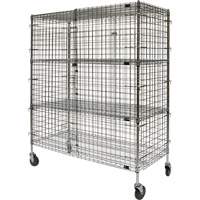 Security Cart, Chrome Plated, 60" x 69" x 24", 500 lbs. Capacity Industrial Sales