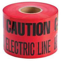 Ruban d'avertissement de danger souterrain Buried Electric Line Identoline, 6" la x 1000' lo, Noir/rouge Industrial Sales