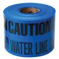 Ruban d'avertissement de danger souterrain Buried Water Line Identoline, 6" la x 1000' lo, Noir sur bleu Industrial Sales