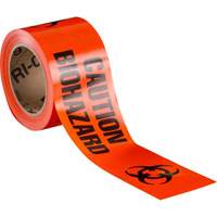 Ruban pour barricade, Anglais, 3" la x 200' lo, 3 mils, Noir/orange Industrial Sales