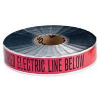Ruban d'avertissement de danger souterrain Electric Line Identoline, 2" la x 1000' lo, Noir/rouge Industrial Sales