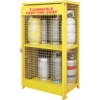 Gas Cylinder Cabinets, 12 Cylinder Capacity, 44" W x 30" D x 74" H, Yellow Industrial Sales