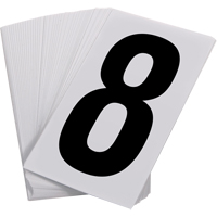 Num&eacute;ros autocollants, 8, 3-1/2" h, Noir sur blanc Industrial Sales
