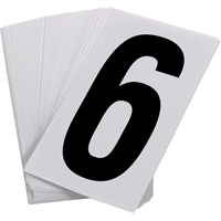 Num&eacute;ros autocollants, 6, 3-1/2" h, Noir sur blanc Industrial Sales