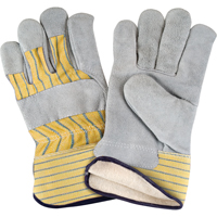Gants d'ajusteur doubl&eacute;s pour l'hiver, T-Grand, Paume en Cuir de vache refendu, Doublure en Molleton de coton Industrial Sales