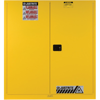 Sure-Grip&reg; EX Vertical Drum Storage Cabinets, 60 US gal. Cap., 2 Drums, Yellow Industrial Sales