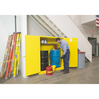 Sure-Grip&reg; EX Vertical Drum Storage Cabinets, 110 US gal. Cap., 2 Drums, Yellow Industrial Sales