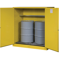 Sure-Grip&reg; EX Vertical Drum Storage Cabinets, 110 US gal. Cap., 2 Drums, Yellow Industrial Sales