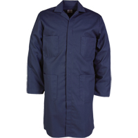 Lab Coat, Poly-Cotton, 46, Navy Blue Industrial Sales
