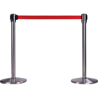 Poteau r&eacute;cepteur pour barri&egrave;res sur pieds pour le contr&ocirc;le des foules, Hauteur de 35", Acier inoxydable Industrial Sales