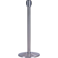 Poteau r&eacute;cepteur pour barri&egrave;res sur pieds pour le contr&ocirc;le des foules, Hauteur de 35", Acier inoxydable Industrial Sales