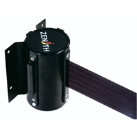 Barri&egrave;re &agrave; fixation murale, Acier, Fixation par vis, 12', Ruban Noir Industrial Sales
