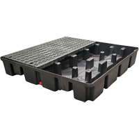 Palette emboîtable sans drain pour contr&ocirc;le des d&eacute;versements, Capacit&eacute; de d&eacute;versement 66 gal. US, 49" x 49" x 10,5" Industrial Sales