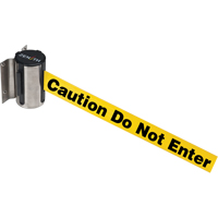 Barri&egrave;re &agrave; fixation murale, Acier, Fixation par vis, 7', Ruban Jaune Industrial Sales