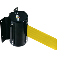 Barri&egrave;re &agrave; fixation murale, Acier, Fixation par vis, 12', Ruban Jaune Industrial Sales