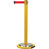 Free-Standing Crowd Control Barrier, Steel, 35" H, Red Tape, 12' Tape Length Industrial Sales