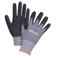 Gants ZX-1 de premi&egrave;re qualit&eacute; compatibles avec les &eacute;crans tactiles, 7/Petit, R&ecirc;vetement Nitrile/Mousse de nitrile, Calibre 15, Enveloppe en Nylon Industrial Sales