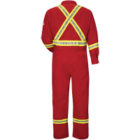 Combinaisons de luxe r&eacute;sistantes au feu avec bordures r&eacute;fl&eacute;chissantes, Taille 38, Rouge, 5,6 cal/cm² Industrial Sales