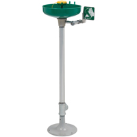 Poste de douche oculaire/faciale Axion, Installation Socle, Bol Plastique Industrial Sales