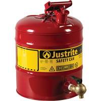 Laboratory Safety Can with Faucet, Type I, Steel, 5 US gal., Red, FM Approved Industrial Sales