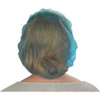Non-Woven Bouffant Caps, Polypropylene, 21"/Large, Blue Industrial Sales