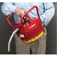 D.O.T. AccuFlow Safety Cans, Type II, Steel, 2.5 US gal., Red, FM Approved Industrial Sales