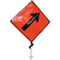 Right Diagonal Arrow Pole Sign, 24" x 24", Vinyl, Pictogram Industrial Sales