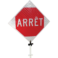 "Arr&ecirc;t" Pole Sign, 24" x 24", Aluminum, French Industrial Sales