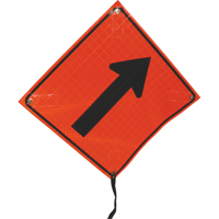 Right Diagonal Arrow Rolled Sign, 24" x 24", Vinyl, Pictogram Industrial Sales