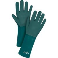 Gants verts &agrave; double enduit, 14" lo, PVC, Doublure en Jersey de coton, 70 mils Industrial Sales