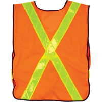 Standard-Duty Safety Vest, High Visibility Orange, Medium, Polyester Industrial Sales