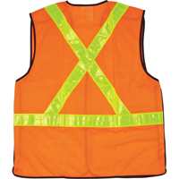 5-Point Tear-Away Traffic Safety Vest, High Visibility Orange, Medium, Polyester Industrial Sales