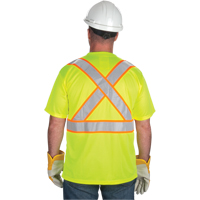 CSA Compliant T-Shirt, Polyester, Medium, High Visibility Lime-Yellow Industrial Sales