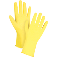 Premium Canary Yellow Chemical-Resistant Gloves, Size Small/7, 12" L, Rubber Latex, Flock-Lined Inner Lining, 15-mil Industrial Sales