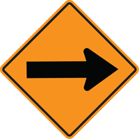 Arrow Roll-Up Temporary Conditions Sign , 24" x 24", Vinyl, Pictogram Industrial Sales