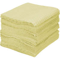Feuilles absorbantes en fibres fines de premi&egrave;re qualit&eacute;, Mati&egrave;res dangereuses, 15" x 17", 30 gal. d'absorption Industrial Sales