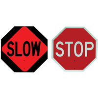Panneau de signalisation &agrave; deux c&ocirc;t&eacute;s  Stop/Slow  Industrial Sales