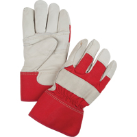 Red & White Winter-Lined Fitters Gloves, Large, Grain Cowhide Palm, Boa Inner Lining Industrial Sales