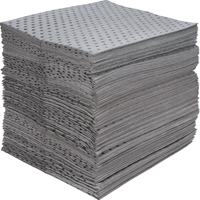 Feuilles absorbantes en fibres fines de calibre industriel, Universel, 15" x 17", 40 gal. d'absorption Industrial Sales