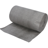 Industrial-Grade Fine Fibre Sorbent Rolls, Heavyweight, 150' L x 30" W, 70 gal. Absorbancy Industrial Sales