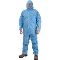 Premium Hooded Coveralls, Medium, Blue, Polypropylene Industrial Sales