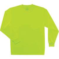 GloWear 8091 Non-Certified Long Sleeve T-Shirt, Polyester, Small, High Visibility Lime-Yellow Industrial Sales