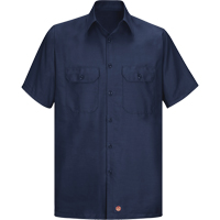 Short Sleeve Ripstop Shirt, Men's, 3X-Large, Navy Blue Industrial Sales