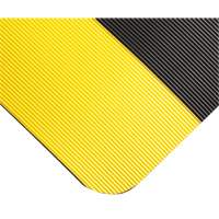 Corrugated Switchboard Matting No.702, 3' W x 10' L, 1/4" Thickness, Black/Yellow, PVC Industrial Sales
