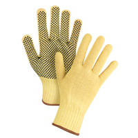 Gants tricot&eacute;s sans couture &agrave; pois, Taille Grand/9, Calibre 7, Rev&ecirc;tement PVC, Enveloppe en Kevlar, ASTM ANSI niveau A2/EN 388 niveau 3 Industrial Sales
