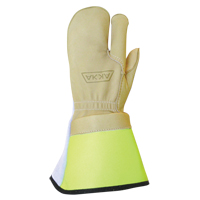 Gants &agrave; 3 doigts pour monteur de ligne, Moyen, Paume en Cuir fleur de vache Industrial Sales